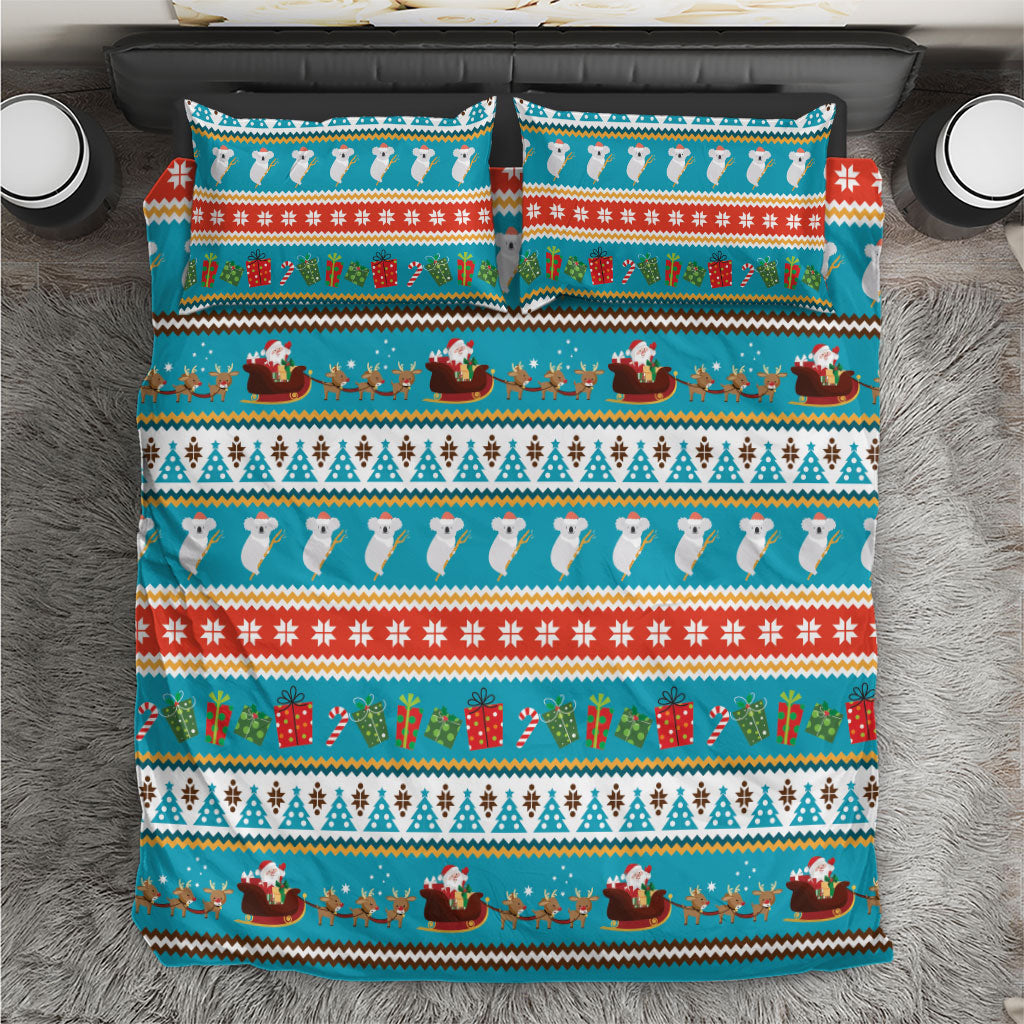 Australia Christmas Bedding Set Xmas Beach Vibes Teal
