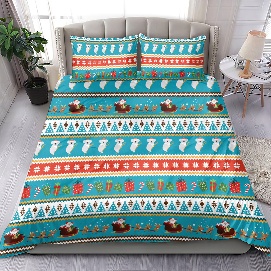 Australia Christmas Bedding Set Xmas Beach Vibes Teal