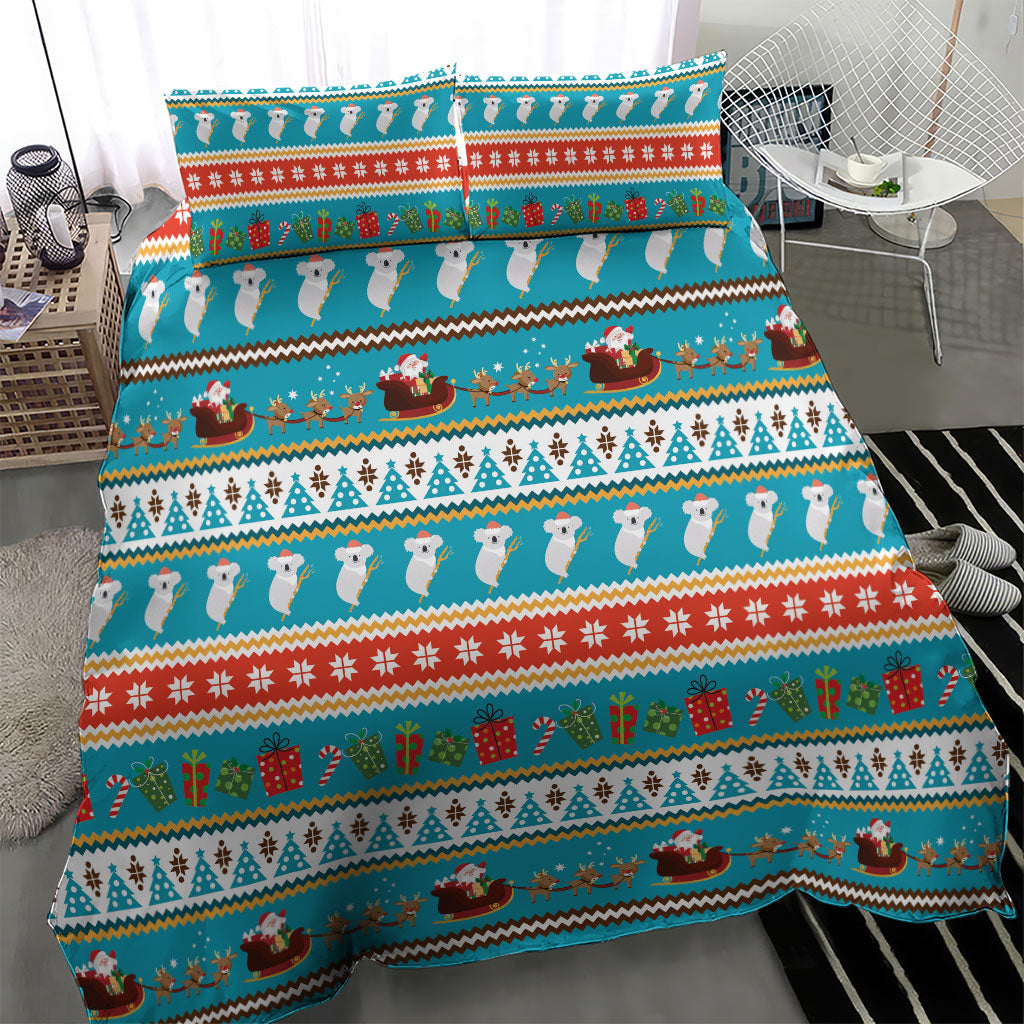 Australia Christmas Bedding Set Xmas Beach Vibes Teal