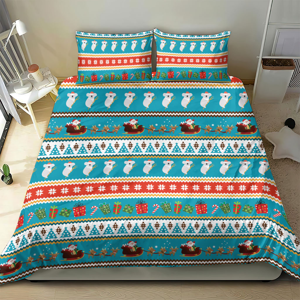 Australia Christmas Bedding Set Xmas Beach Vibes Teal