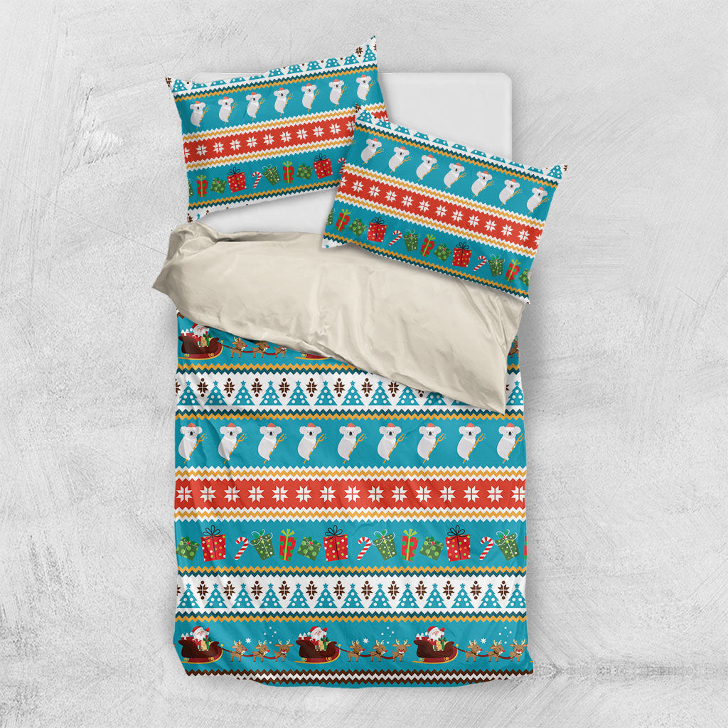 Australia Christmas Bedding Set Xmas Beach Vibes Teal