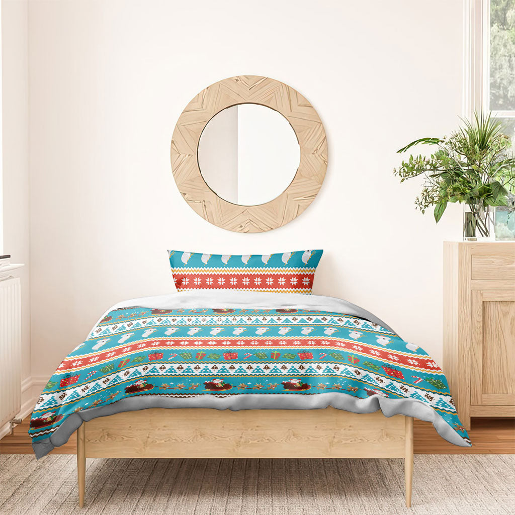 Australia Christmas Bedding Set Xmas Beach Vibes Teal