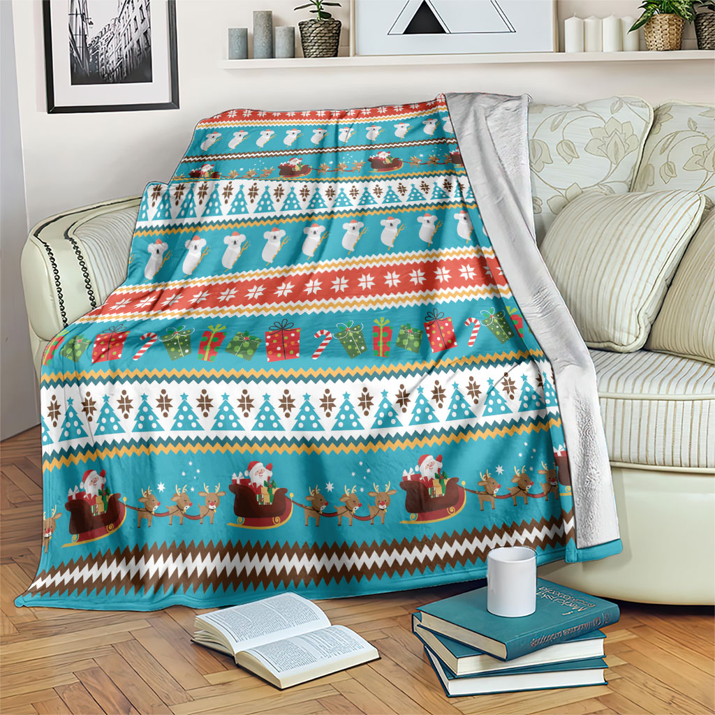 Australia Christmas Blanket Xmas Beach Vibes Teal