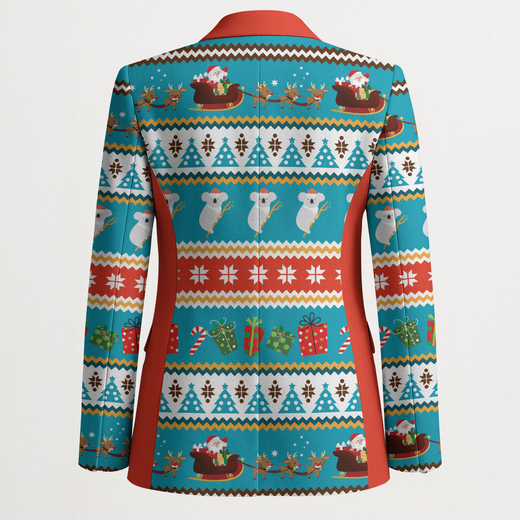 Australia Christmas Blazer Xmas Beach Vibes Teal