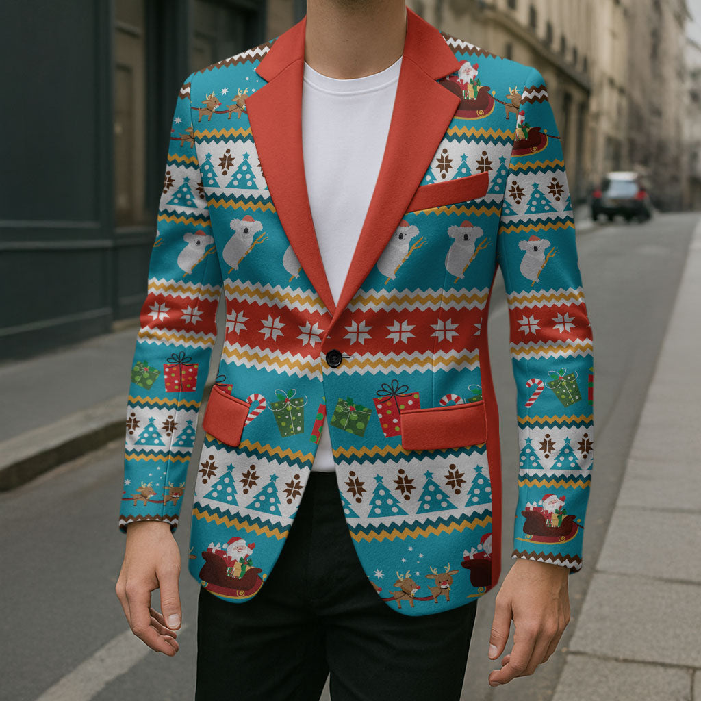 Australia Christmas Blazer Xmas Beach Vibes Teal
