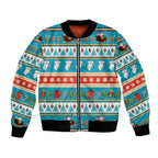 Australia Christmas Bomber Jacket Xmas Beach Vibes Teal