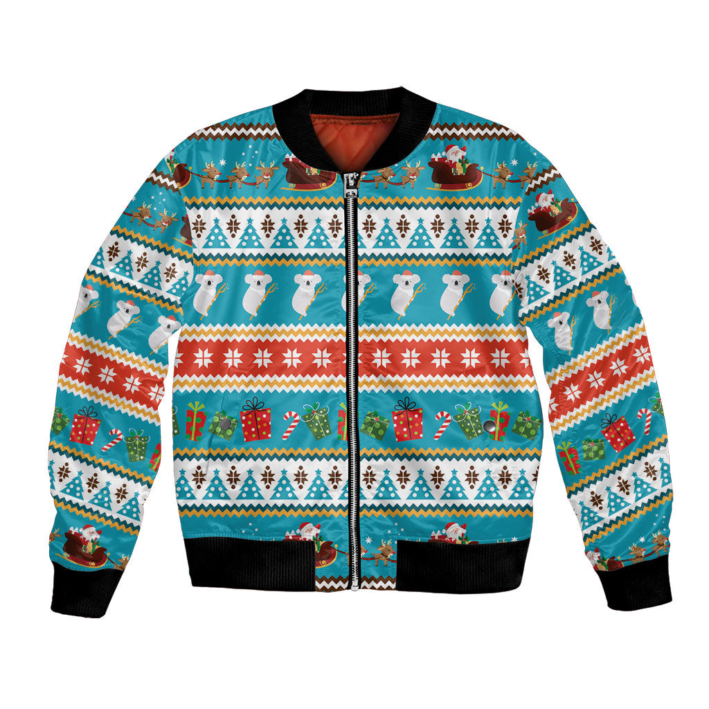 Australia Christmas Bomber Jacket Xmas Beach Vibes Teal