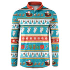 Australia Christmas Button Sweatshirt Xmas Beach Vibes Teal