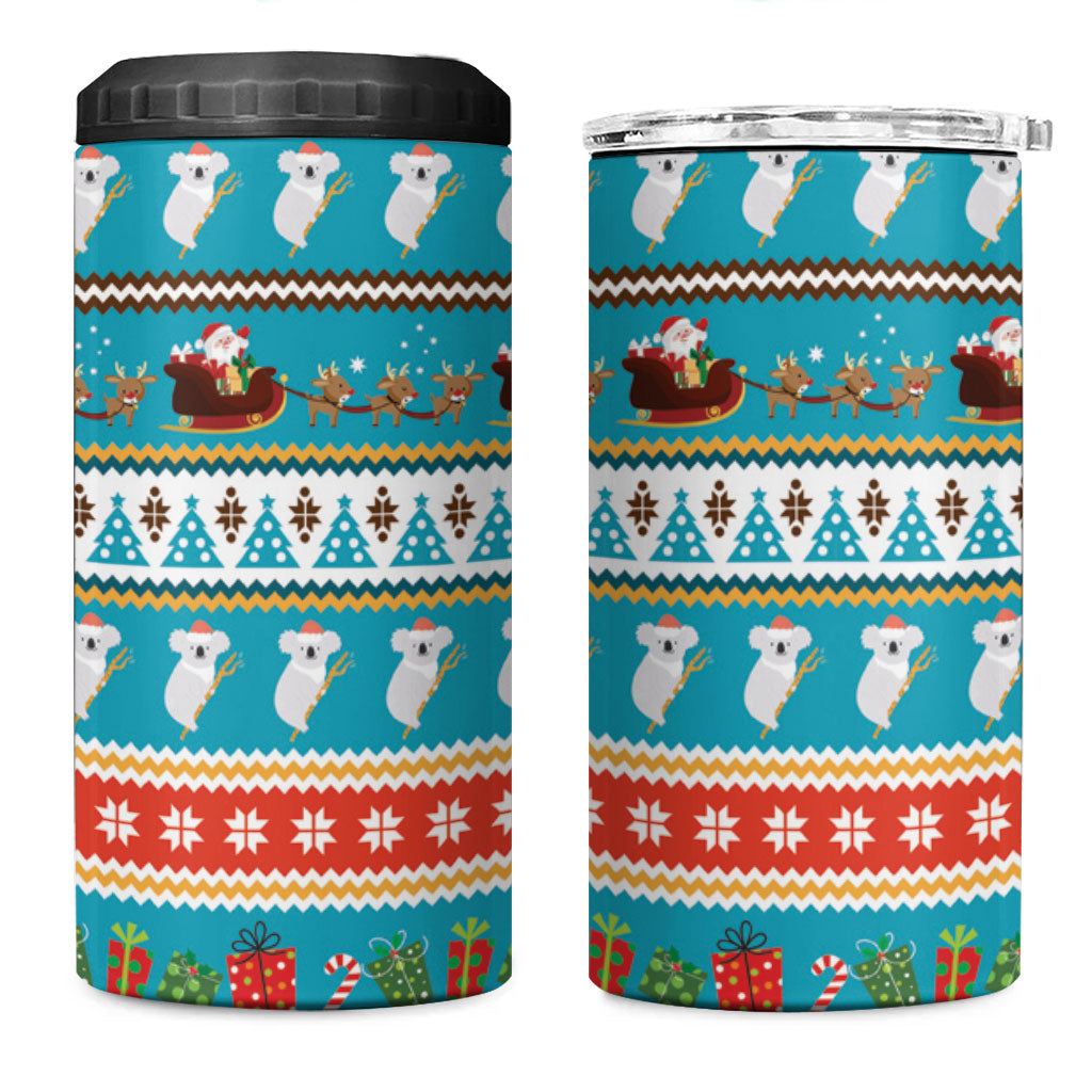 Australia Christmas 4 in 1 Can Cooler Tumbler Xmas Beach Vibes Teal