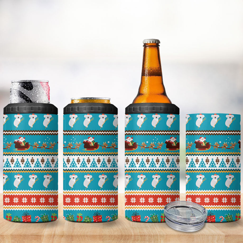 Australia Christmas 4 in 1 Can Cooler Tumbler Xmas Beach Vibes Teal