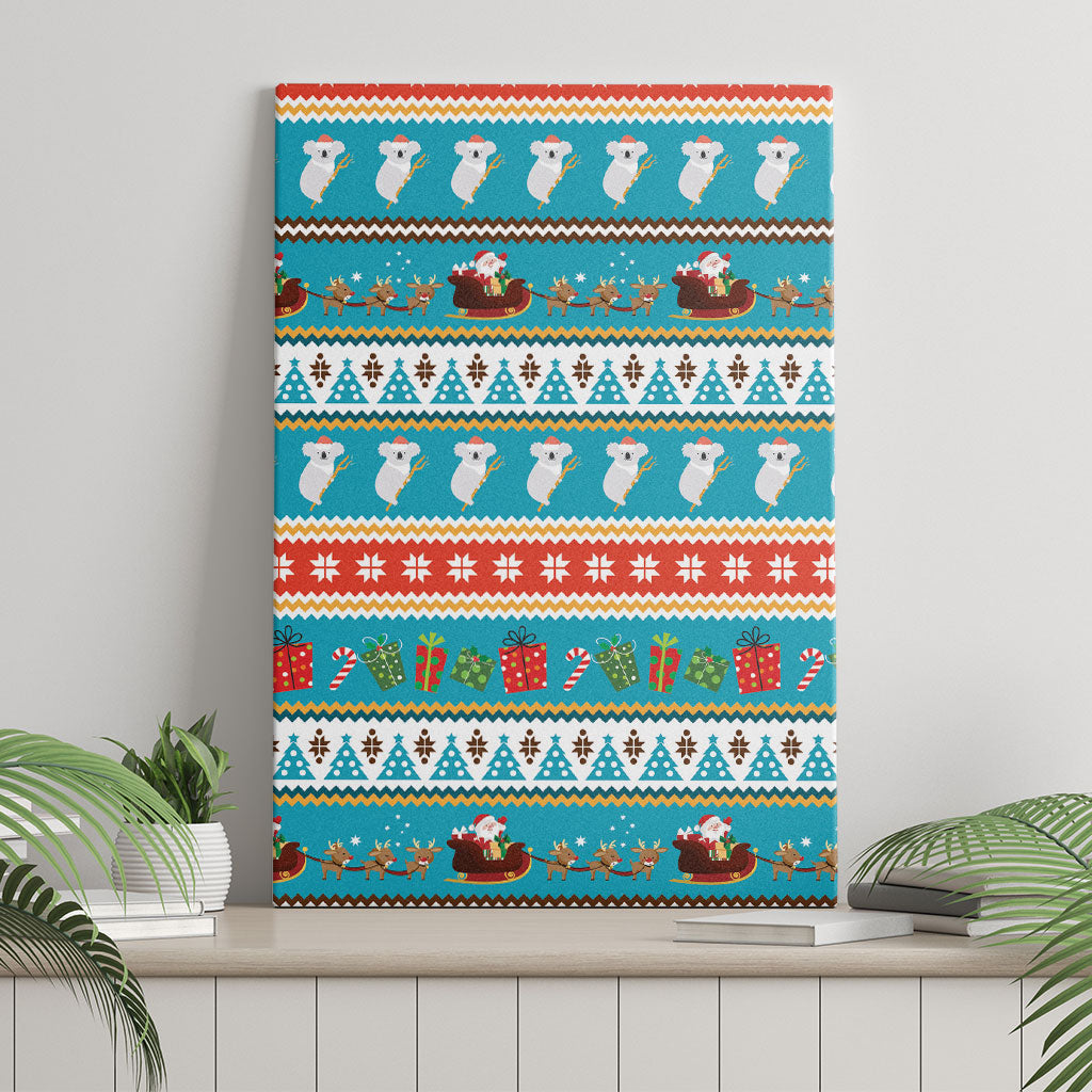 Australia Christmas Canvas Wall Art Xmas Beach Vibes Teal