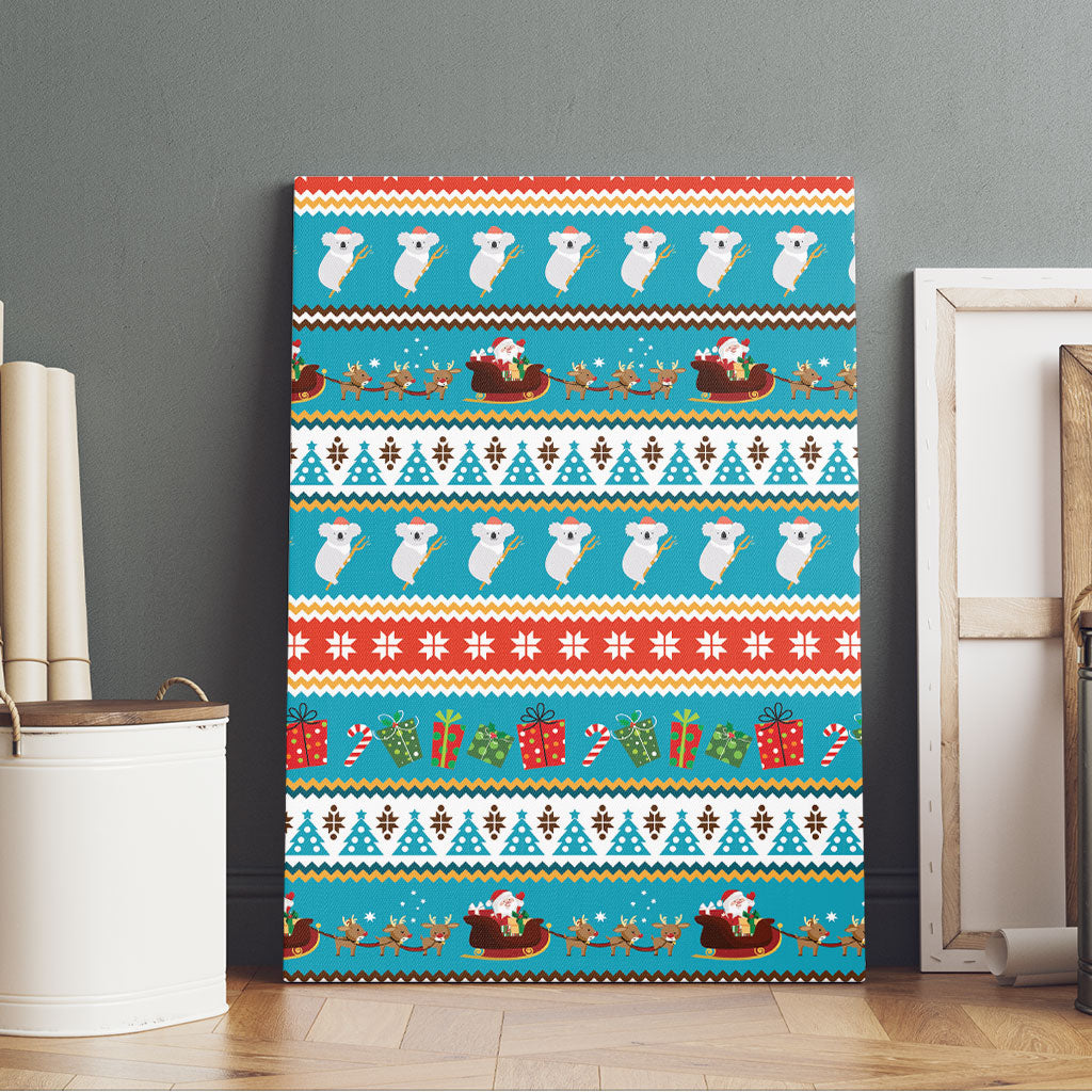 Australia Christmas Canvas Wall Art Xmas Beach Vibes Teal