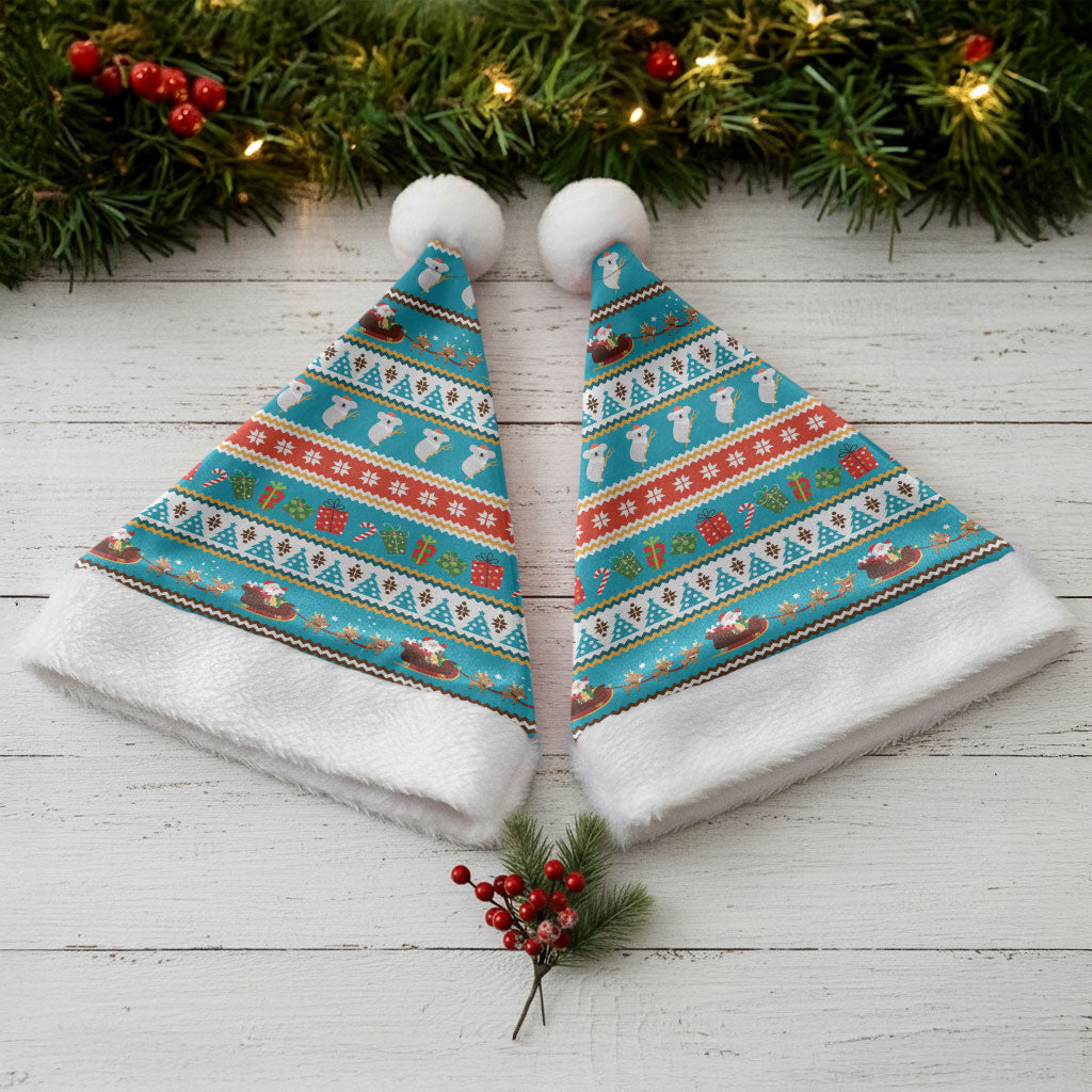 Australia Christmas Santa Hat Xmas Beach Vibes Teal