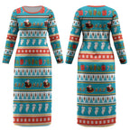 Australia Christmas Couples Matching Long Sleeve Bodycon Dress and Long Sleeve Button Shirt Xmas Beach Vibes Teal