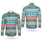 Australia Christmas Couples Matching Off Shoulder Maxi Dress and Long Sleeve Button Shirt Xmas Beach Vibes Teal