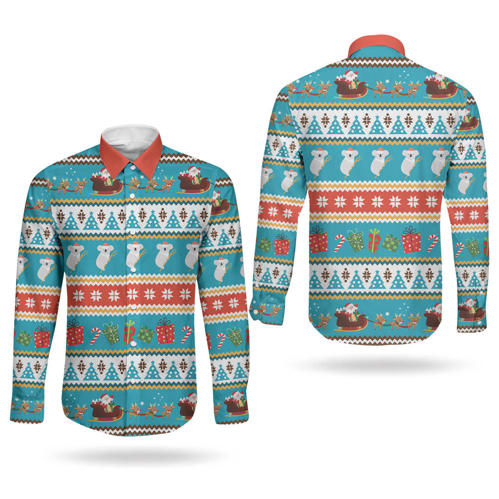 Australia Christmas Couples Matching Tank Maxi Dress and Long Sleeve Button Shirt Xmas Beach Vibes Teal