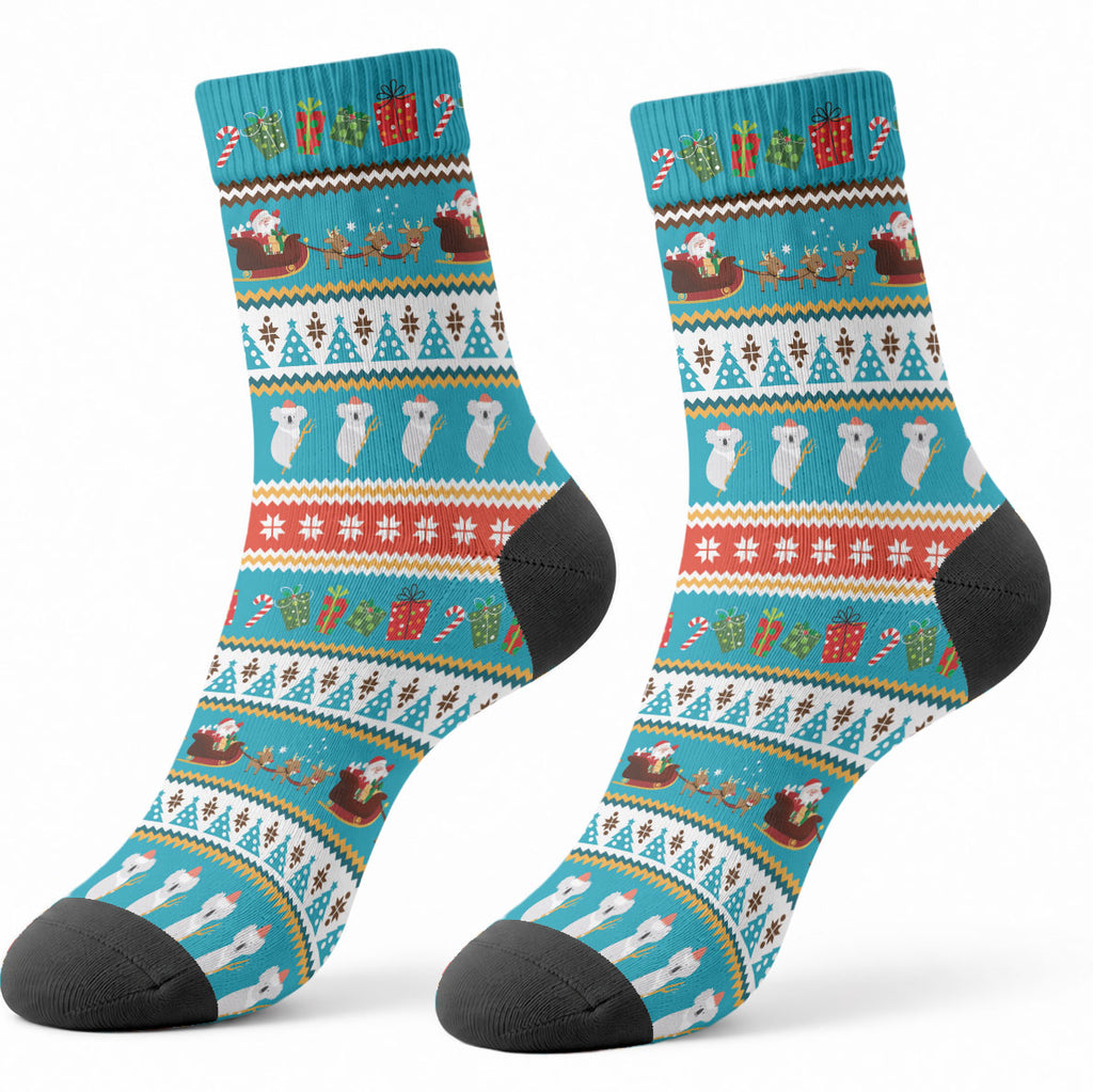 Australia Christmas Crew Socks Xmas Beach Vibes Teal