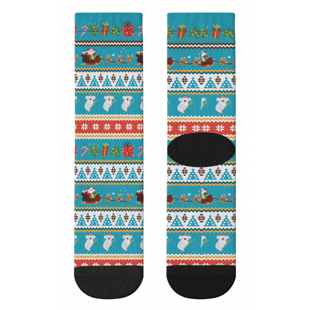 Australia Christmas Crew Socks Xmas Beach Vibes Teal