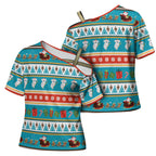 Australia Christmas Cross Shoulder Shirt Xmas Beach Vibes Teal