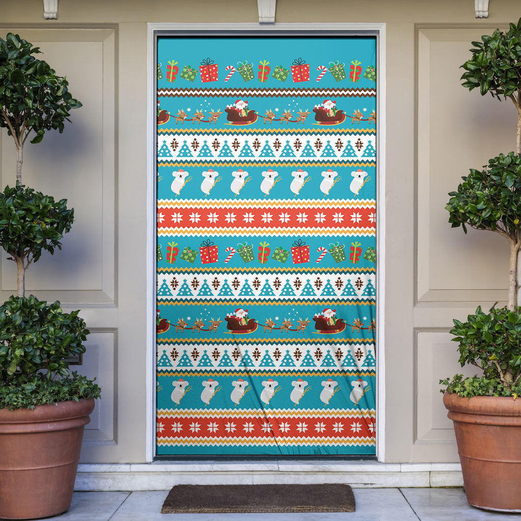 Australia Christmas Door Cover Xmas Beach Vibes Teal