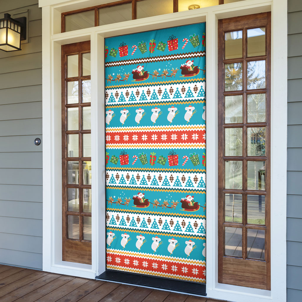 Australia Christmas Door Cover Xmas Beach Vibes Teal