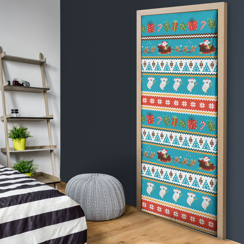 Australia Christmas Door Cover Xmas Beach Vibes Teal