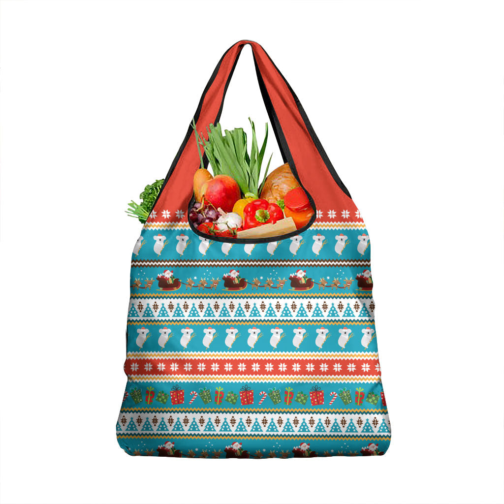 Australia Christmas Grocery Bag Xmas Beach Vibes Teal