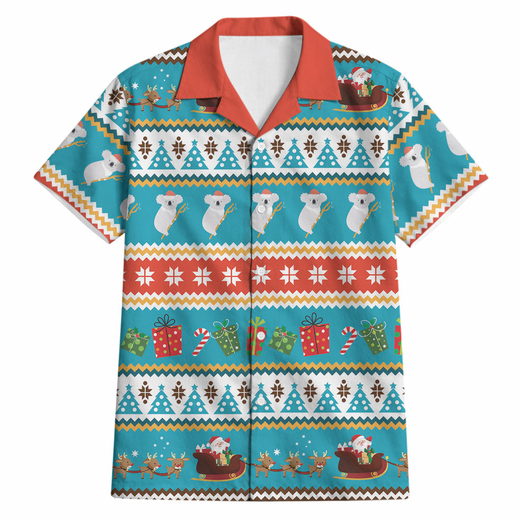 Australia Christmas Hawaiian Shirt Xmas Beach Vibes Teal