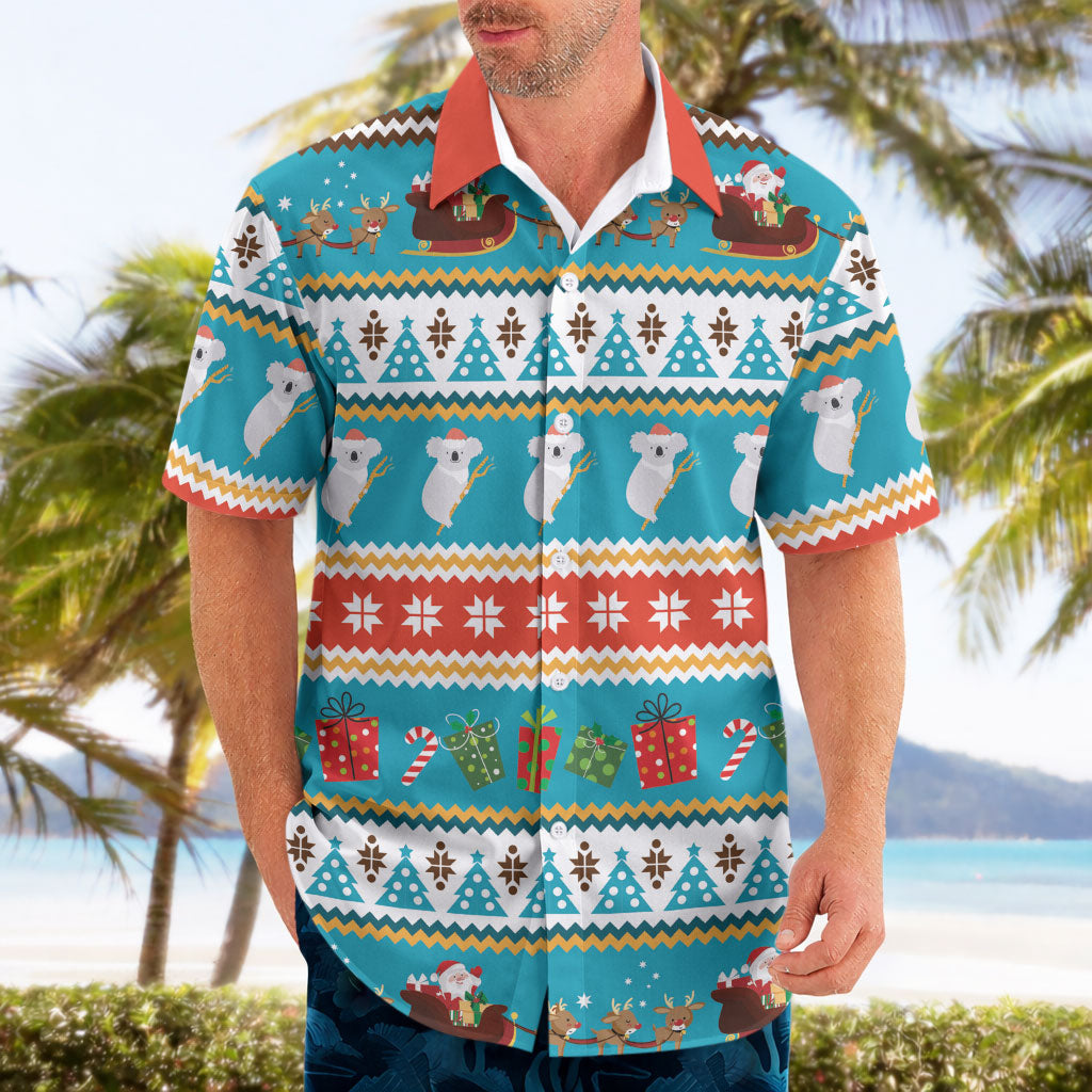 Australia Christmas Hawaiian Shirt Xmas Beach Vibes Teal