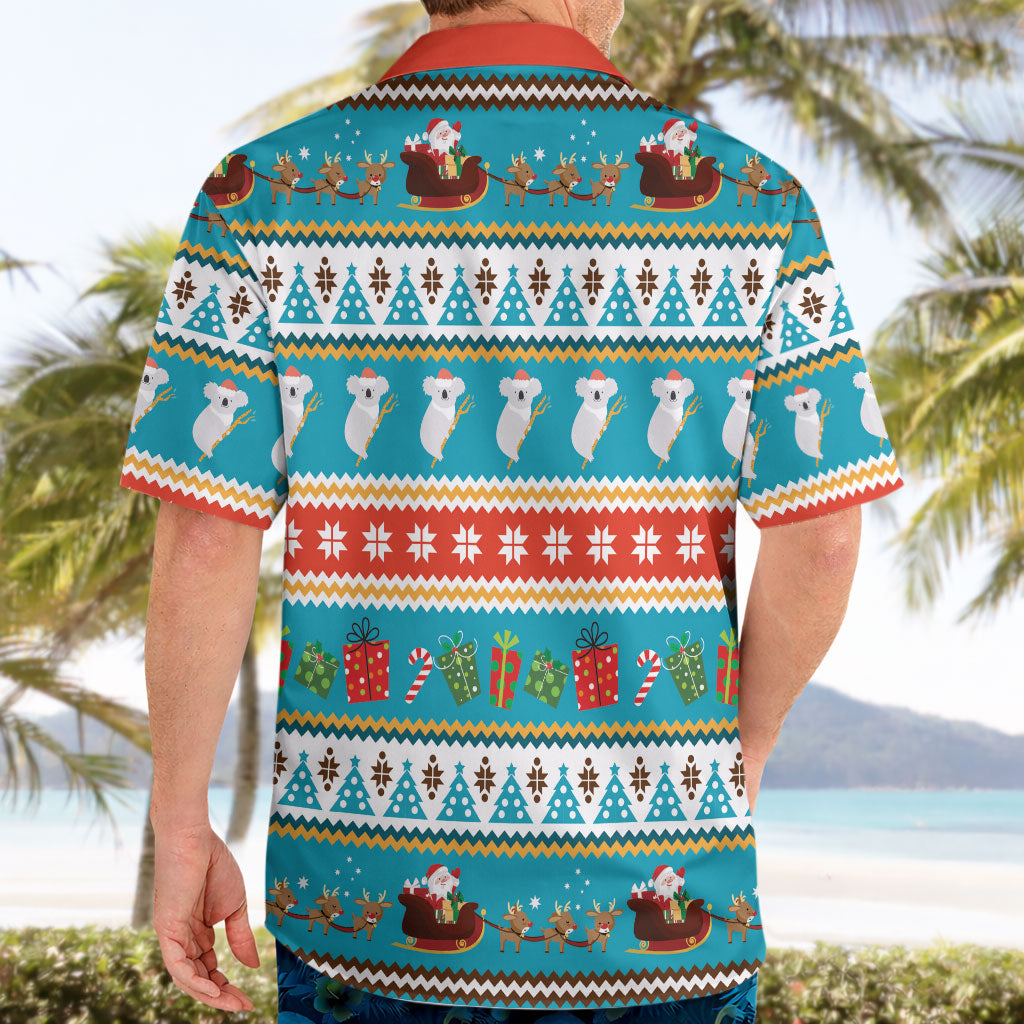 Australia Christmas Hawaiian Shirt Xmas Beach Vibes Teal