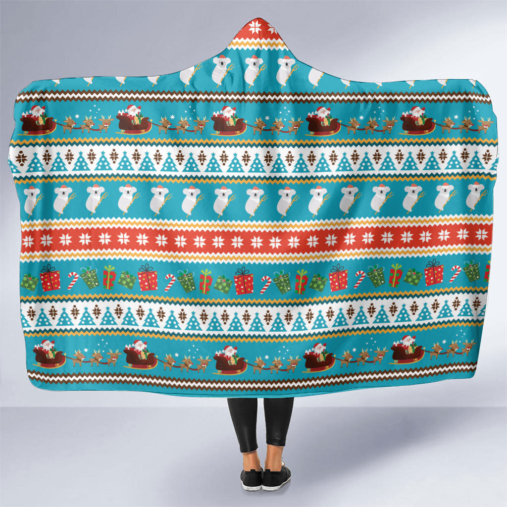 Australia Christmas Hooded Blanket Xmas Beach Vibes Teal