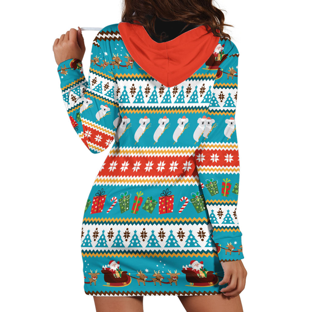 Australia Christmas Hoodie Dress Xmas Beach Vibes Teal