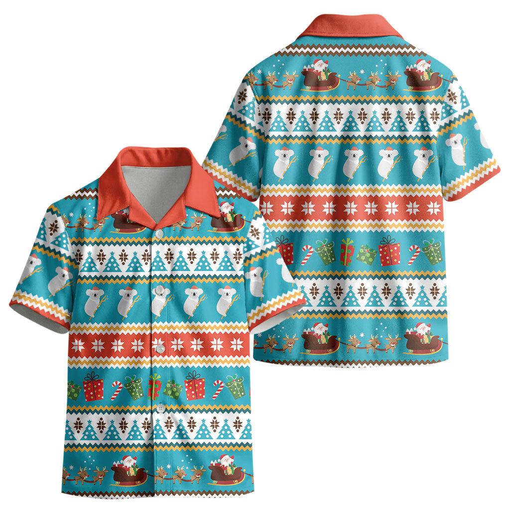 Australia Christmas Kid Hawaiian Shirt Xmas Beach Vibes Teal