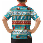 Australia Christmas Kid Hawaiian Shirt Xmas Beach Vibes Teal