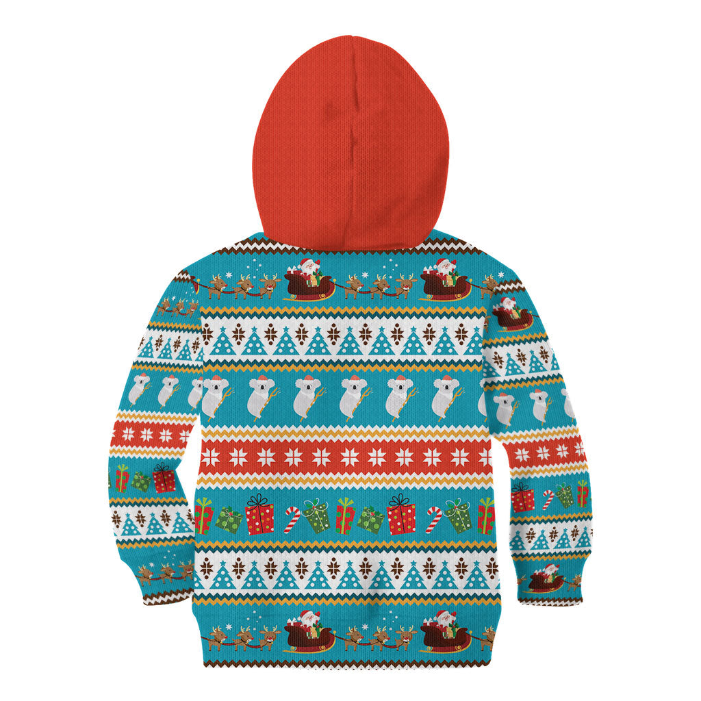 Australia Christmas Kid Hoodie Xmas Beach Vibes Teal