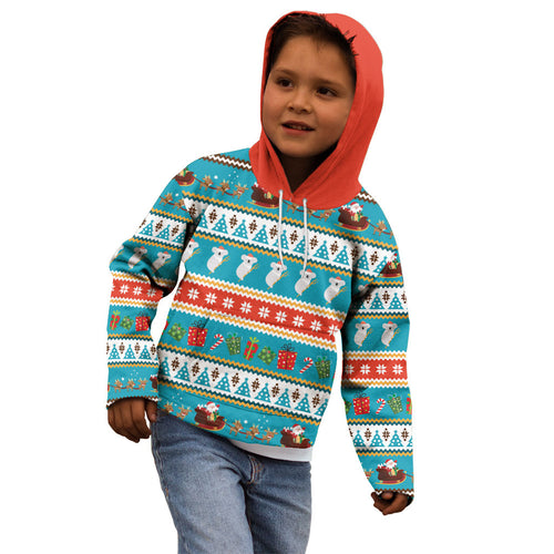 Australia Christmas Kid Hoodie Xmas Beach Vibes Teal
