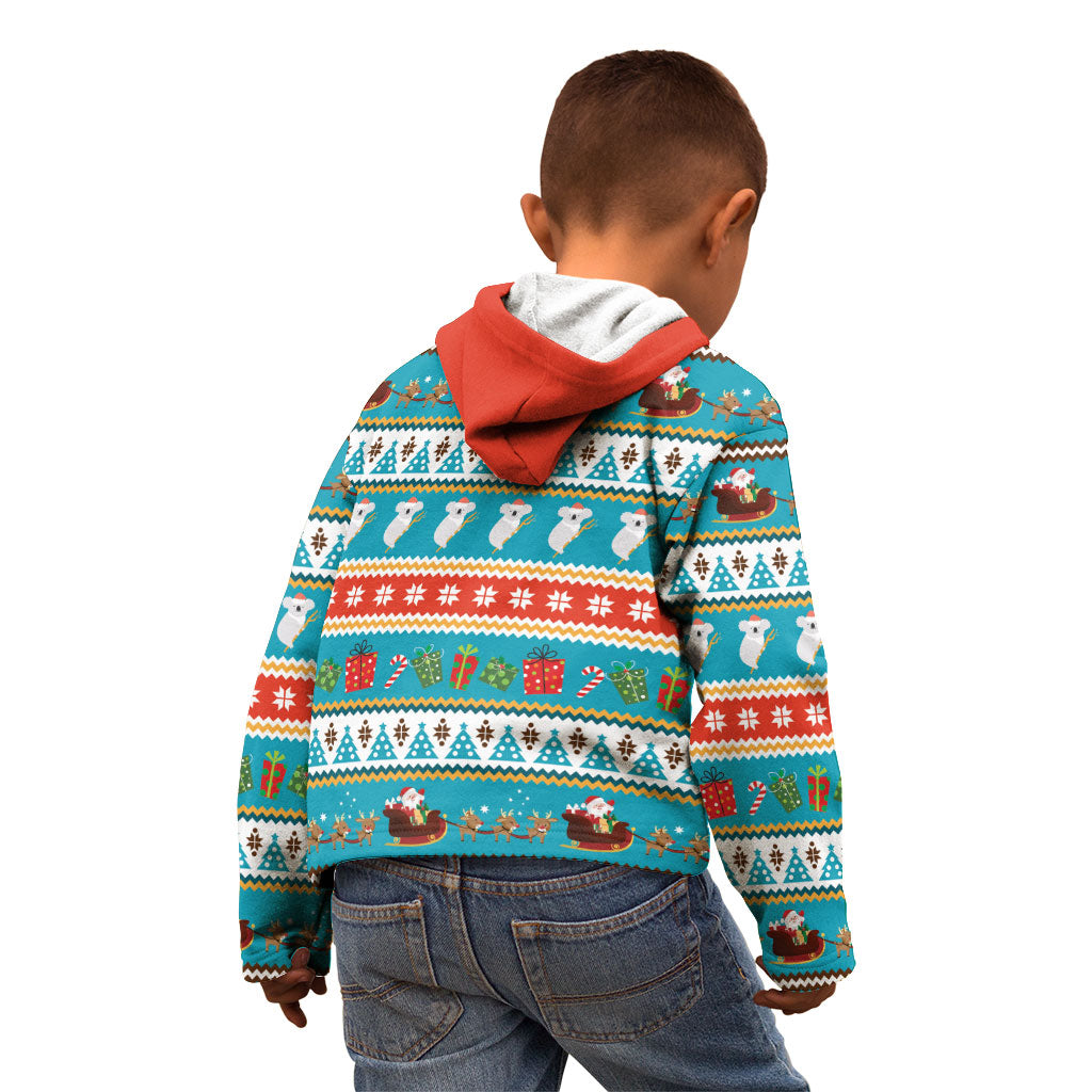 Australia Christmas Kid Hoodie Xmas Beach Vibes Teal