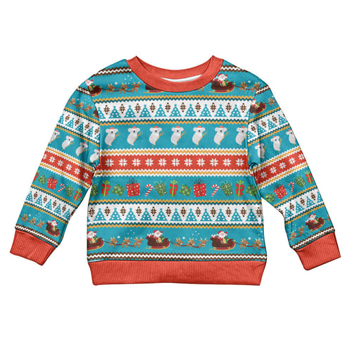 Australia Christmas Kid Ugly Christmas Sweater Xmas Beach Vibes Teal