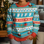 Australia Christmas Kid Ugly Christmas Sweater Xmas Beach Vibes Teal
