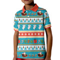Australia Christmas Kid Polo Shirt Xmas Beach Vibes Teal