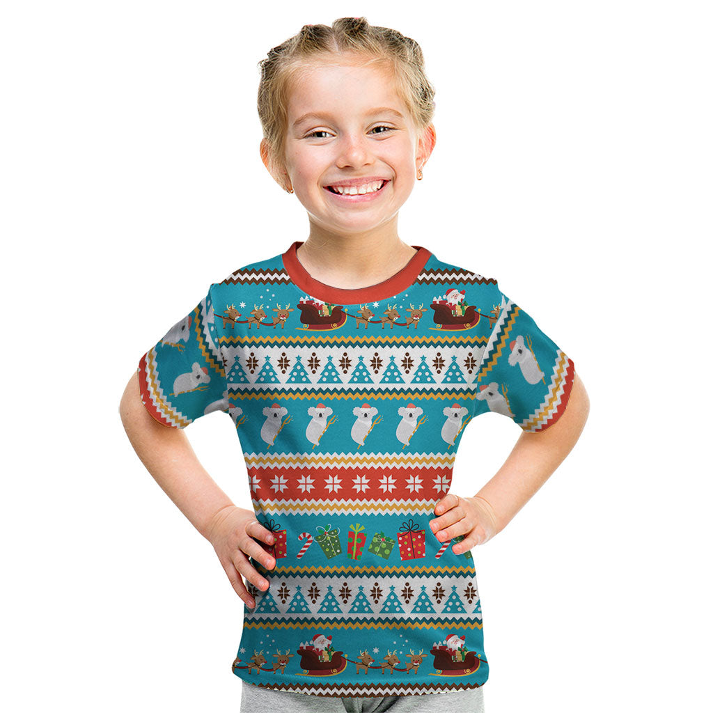 Australia Christmas Kid T Shirt Xmas Beach Vibes Teal