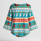 Australia Christmas Kimono Sleeve Blouse Xmas Beach Vibes Teal