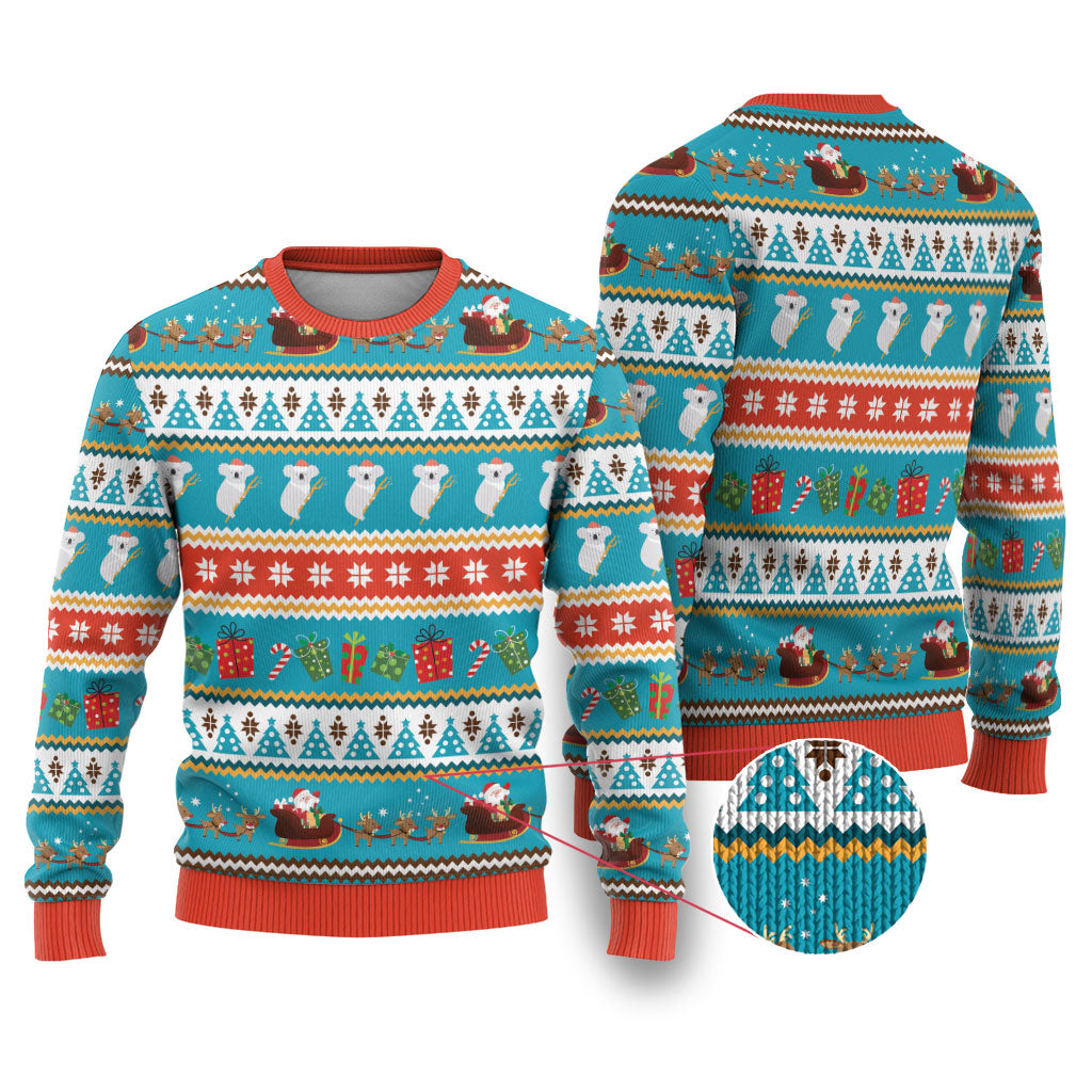 Australia Christmas Ugly Christmas Sweater Xmas Beach Vibes Teal