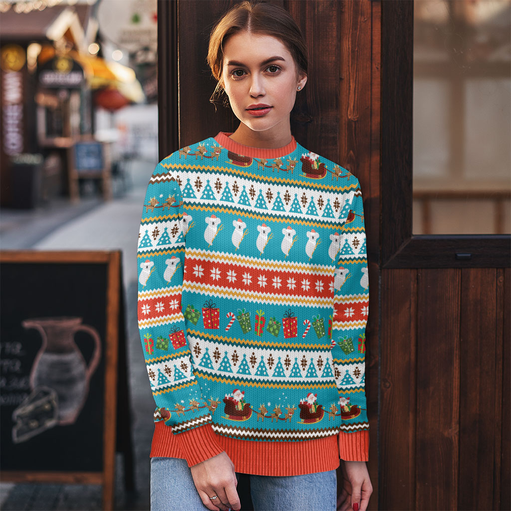 Australia Christmas Ugly Christmas Sweater Xmas Beach Vibes Teal