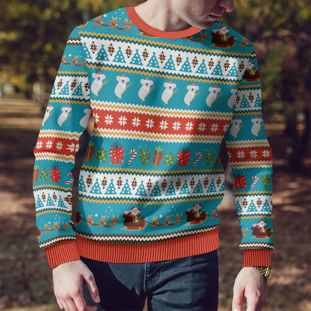 Australia Christmas Ugly Christmas Sweater Xmas Beach Vibes Teal