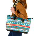 Australia Christmas Leather Tote Bag Xmas Beach Vibes Teal