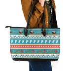 Australia Christmas Leather Tote Bag Xmas Beach Vibes Teal