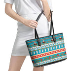 Australia Christmas Leather Tote Bag Xmas Beach Vibes Teal