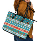 Australia Christmas Leather Tote Bag Xmas Beach Vibes Teal