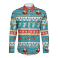 Australia Christmas Long Sleeve Button Shirt Xmas Beach Vibes Teal